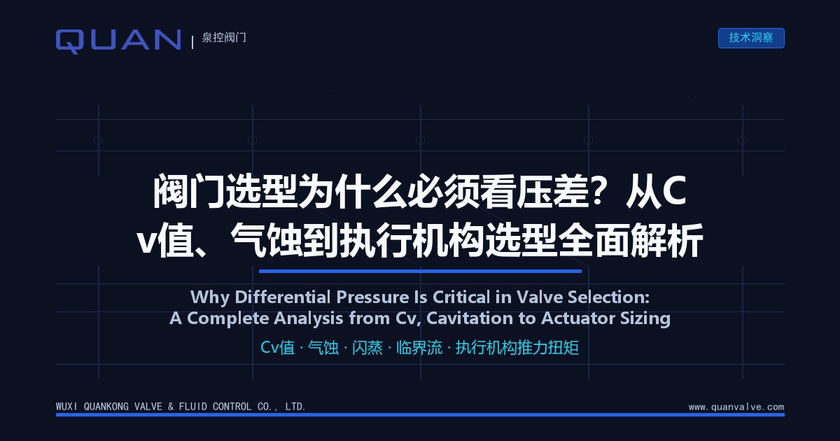 Why Differential Pressure Is Critical in Valve Selection: A Complete Analysis from Cv, Cavitation to Actuator Sizing