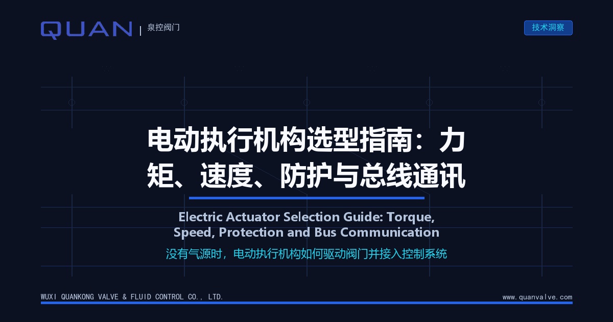 Electric Actuator Selection Guide: Torque, Speed, Protection and Bus Communication