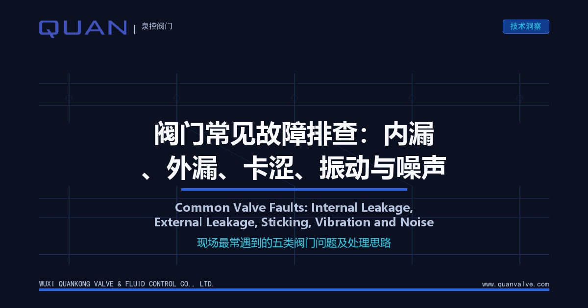 Common Valve Faults: Internal Leakage, External Leakage, Sticking, Vibration and Noise