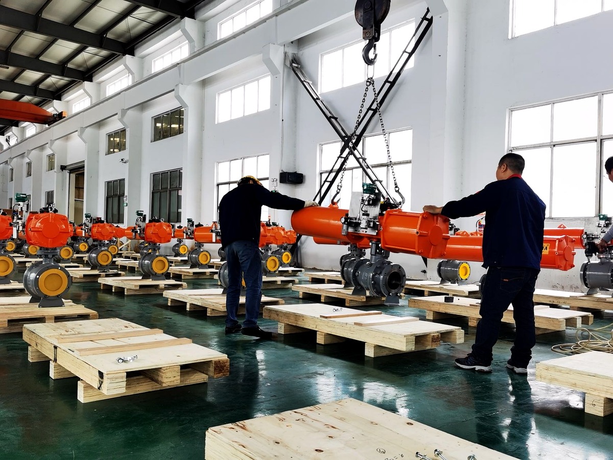 Quankong Valve factory — pneumatic ball valve production line